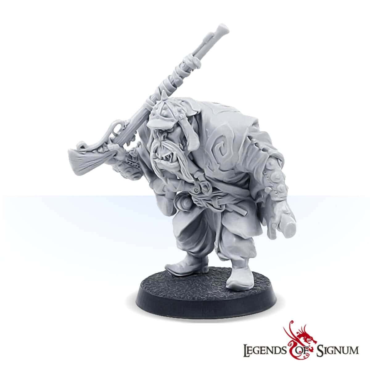 The orc soldier with a rifle high-quality resin miniature