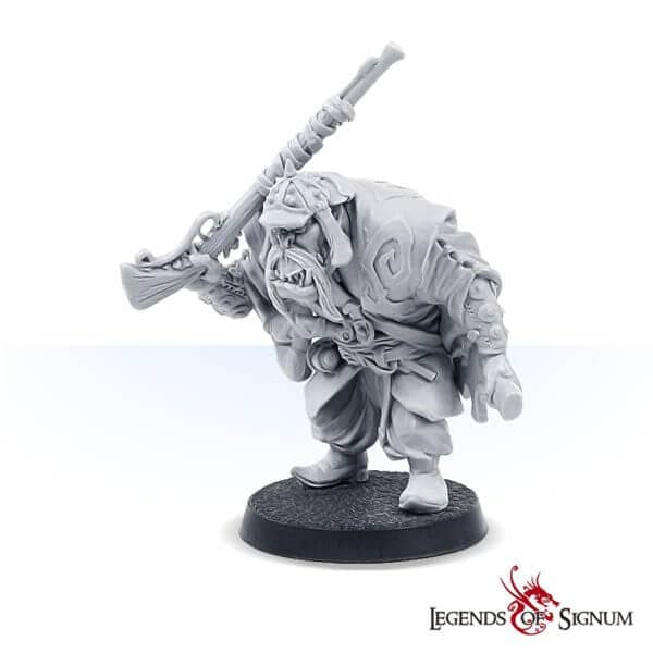 The orc soldier with a rifle high-quality resin miniature